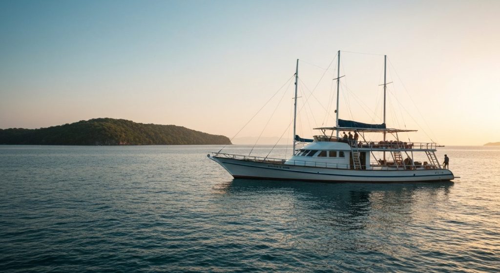how much does komodo yacht charter cost — Photorealistic editorial travel photograph relevant to: The honest, operator-g