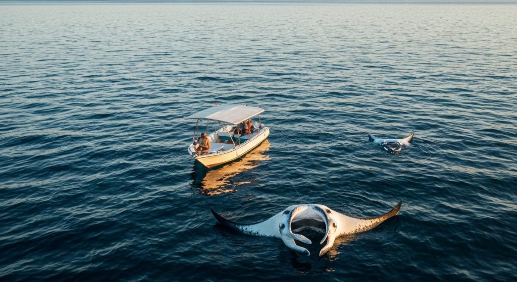 manta ray season labuan bajo — Photorealistic editorial travel photograph relevant to: The honest, operator-grounded aut