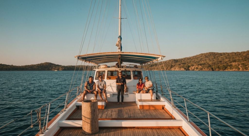 what is included in komodo yacht charter meals crew — Photorealistic editorial travel photograph relevant to: The honest