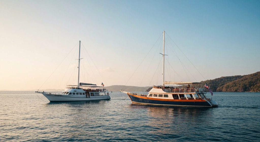 which yacht to choose for komodo cruise — Photorealistic editorial travel photograph relevant to: The honest, operator-g