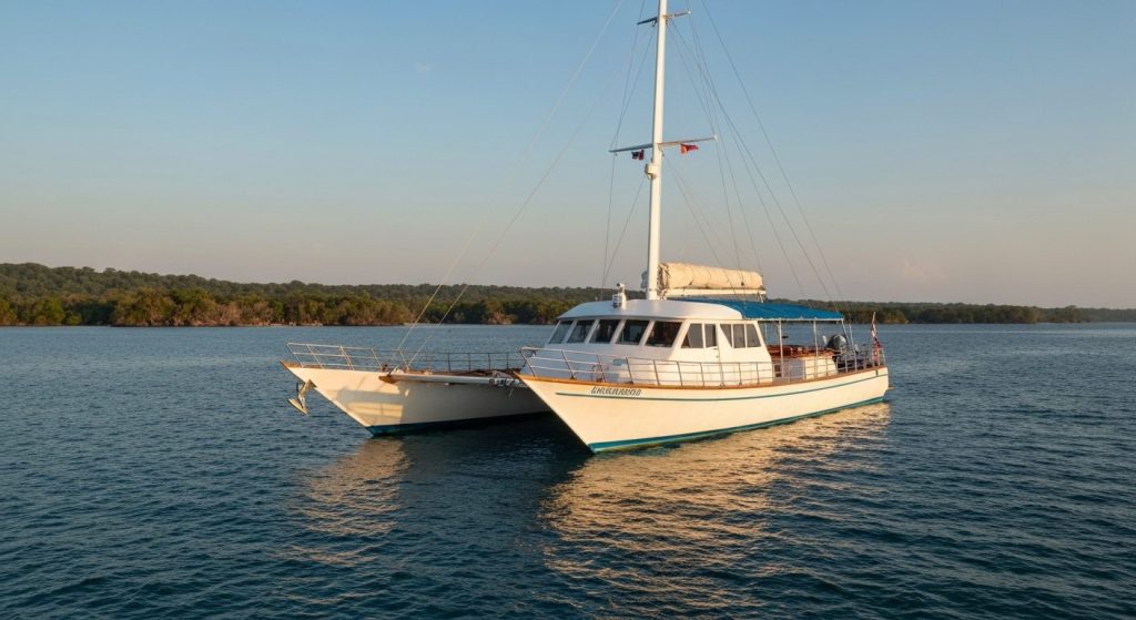 honeymoon yacht rental komodo — Photorealistic editorial travel photograph relevant to: The honest, operator-grounded au