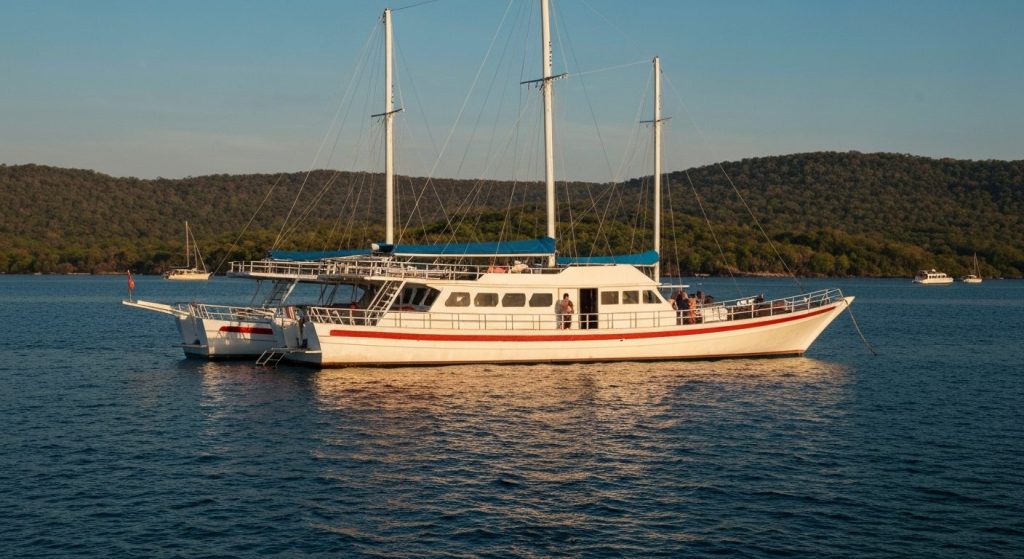 komodo liveaboard yacht rental — Photorealistic editorial travel photograph relevant to: The honest, operator-grounded a